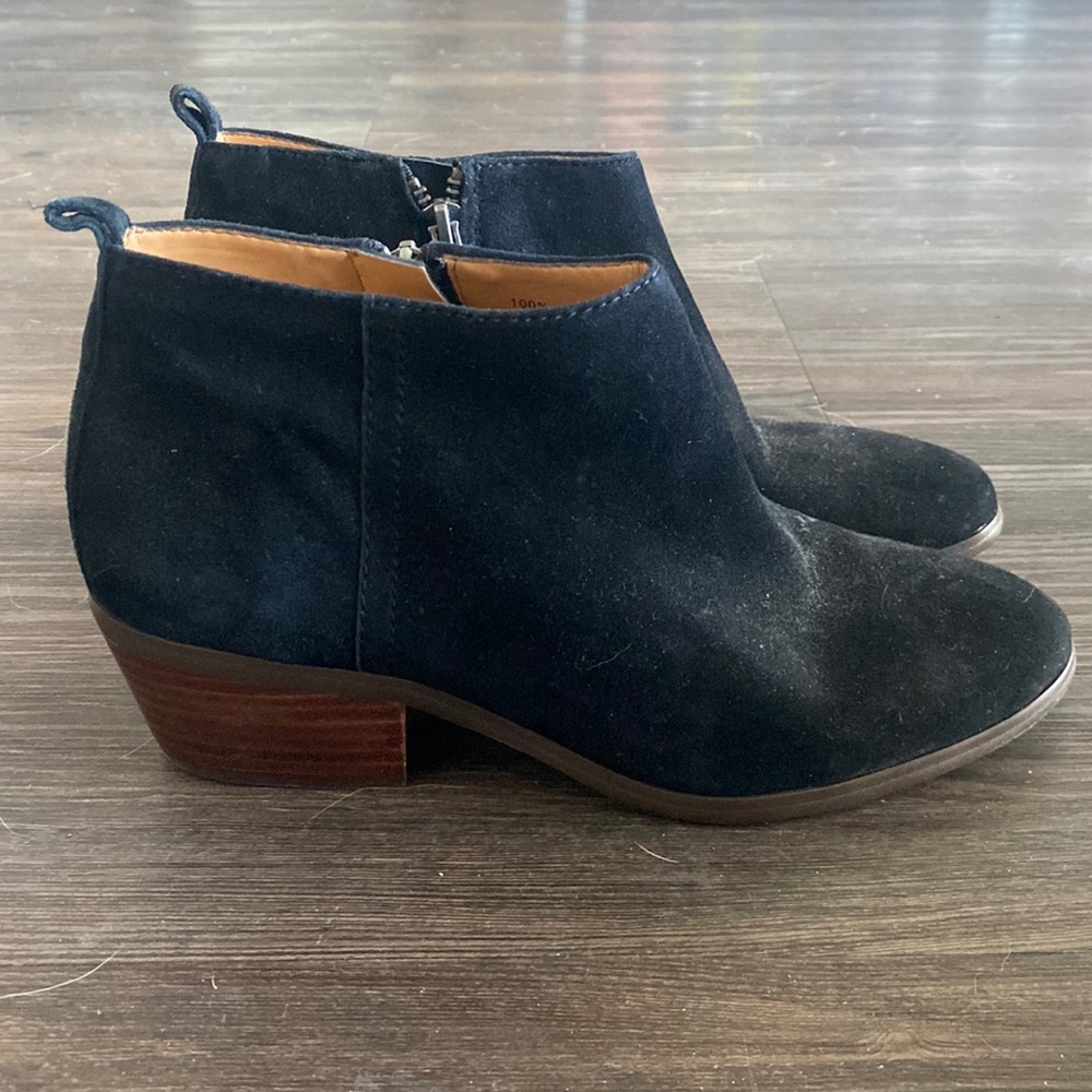 J crew black suede booties